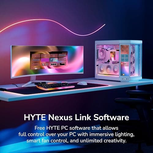 Hyte Y70 Touch Infinite Dual Chamber ATX Mid Tower Modern Aesthetic Case with Integrated 2.5K LCD Touchscreen - Snow White thumbnail 5