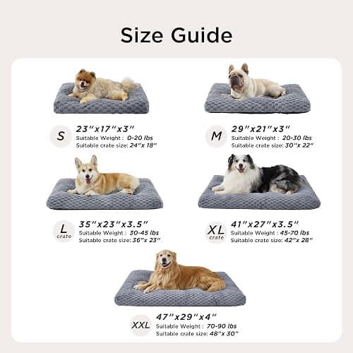 Bedsure Small Washable Dog Bed for Crate, Soft Fluffy Bubble Fleece Pet Bed Mat, Non-Slip and Machine Washable Kennel Sleeping Pad for Small Dogs/Puppy/Cat, for Crate/Floor/Car, 23"x17"x3", Beige thumbnail 6