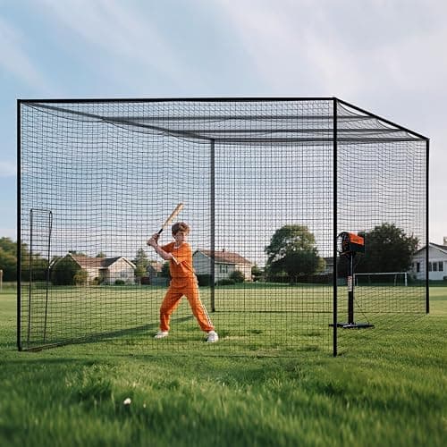VEVOR Baseball Batting Cage,Professional Softball Baseball Batting Hitting Training Net,Heavy Duty Enclosed PE Practice Portable Pitching Cage Net with Door&Carry Bag,for Backyard,Field,Indoor&Outdoor thumbnail 8