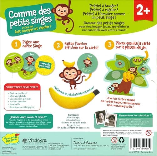 Peaceable Kingdom - Comme des Petits singes - Jeu éducatif qui fait bouger et rigoler - Éveil socio-affectif, motricité globale Coordination, notions spatiales, jeu de rôle - 14597683 thumbnail 2