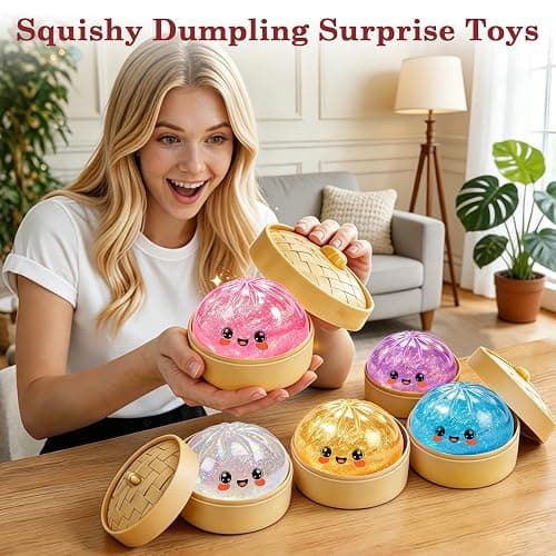 Colorful Glitter Squishy Toy with Box, Giant Crazy Squishy Toys, Stretchable Squishies Squeeze Stress Balls Fidget Sensory Squishy for Holiday (Gold) thumbnail 2