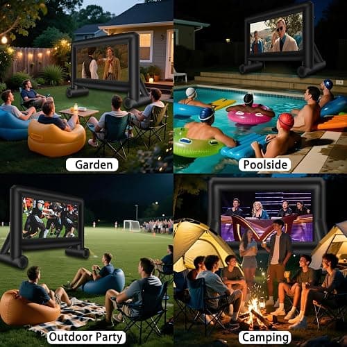 AZXRHWYGS 14 Feet Indoor and Outdoor Inflatable Blow up Mega Movie Projector Screen with Carry Bag for Front and Rear Projection thumbnail 4