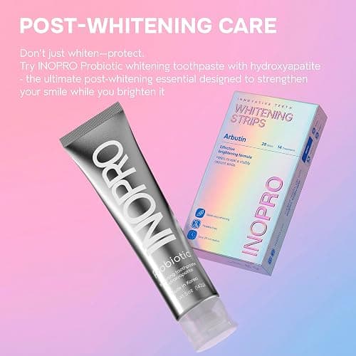 InoPro Teeth Whitening Strips 14 Treatments Kit - Enamel Safe Teeth Whitener, Peroxide-Free, Green White Strips for Teeth Whitening with Arbutin, Coconut Oil, Deep Stains Removal (28 Strips) thumbnail 3