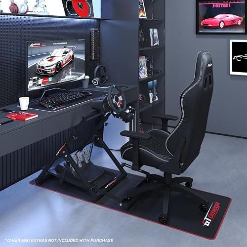 GT OMEGA Apex Racing Wheel Stand - Compatible with Logitech G29 and G920, Fanatec ClubSport, and Thrustmaster TX, T500, & T300, Foldable, Tilt-Adjustable for Racing Control thumbnail 2