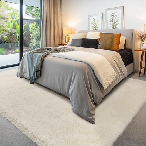 Sour Lemon Area Rugs 8x10 Living Room, Cream Large Area Rug Shag Shaggy Carpet Soft Plush Furry Bedside Rugs, Machine Washable Area Rugs for Bedroom Kids Girls Boys Home Decor Anti Slip thumbnail 9