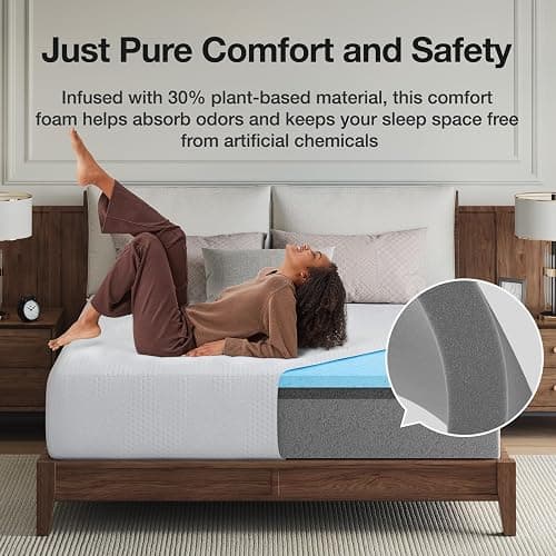 Novilla Queen Size Mattress, 14 inch Gel Memory Foam Mattress, Queen Mattresses for Cooling Night Sleep & Pressure Relief, CertiPUR-US Certified thumbnail 6