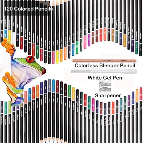 KALOUR 120 Colouring Pencils,Artists Soft Core with Vibrant Color,Ideal for Drawing Sketching Shading,Coloring Pencils for Adults Beginners thumbnail 3