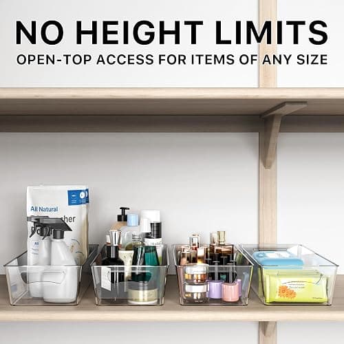 Simple Houseware 4 Pcs Pantry Clear Bin Storage Organizer, 14" x 7" x 3.75" thumbnail 5