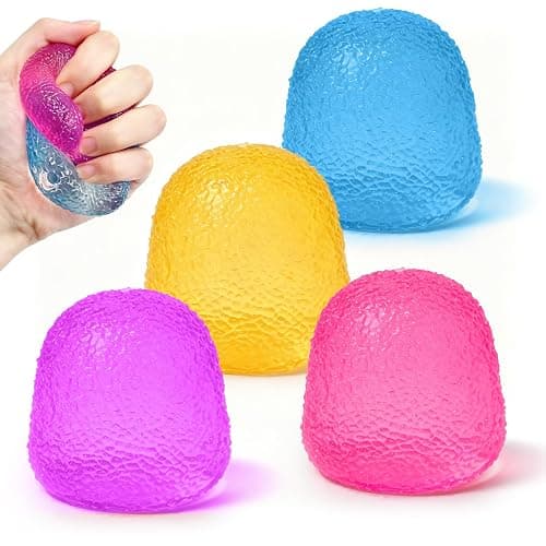 4PCS Gumdrop Squishy Toys Mini, Sweet Gel Candy Stress Ball, Sensory Squeeze Toy Set , Soft Hand Fidgets for Anxiety Relief, Birthday Goodie Bag Fillers for Teens & Adults - Image 1