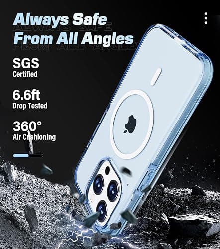 ArtsEvo Magnetic Designed for iPhone 15 Pro Max Magsafe Case, 6.6ft Drop Protection, Full Body Screen Camera Protective Phone Case, Blue thumbnail 3