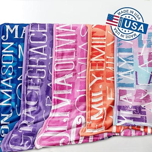 Yofair Ships Next Day, Personalized Blanket Gifts for Teen Girls Custom Blanket with Name Flannel Throw Girls Blankets Customized Daughter Gifts for Kids Adult thumbnail 5