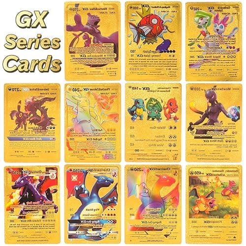 55 PCS Ultra Rare Gold Foil Cards Set – VMAX, GX, EX & More – No Duplicates – Premium Metallic Cards with Gold Deck Box – Gift for Kids & Collectors thumbnail 5