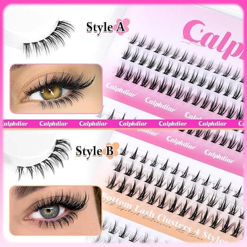 calphdiar Bottom Lash Clusters Kit DIY Eyelash Extensions 4 Styles Bottom Lashes Extension Kit Wispy Lower Eyelash Clusters Kit 5-7mm Natural Individual Lashes 225Pcs for Bottom Lash Extension thumbnail 4