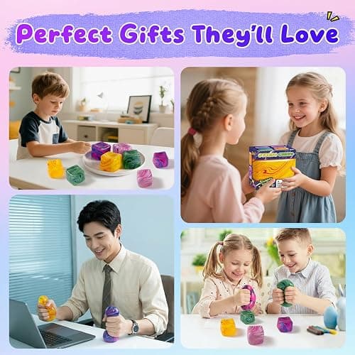 Fidget Toys Squishy Stress Cube, Stress Balls for Adults Kids Squishies Anxiety Relief, Ice Cube Squishy Sensory Toys for Kids with Autism, Fidgets for Classroom Prizes Party Favors Toys (Pink) thumbnail 6