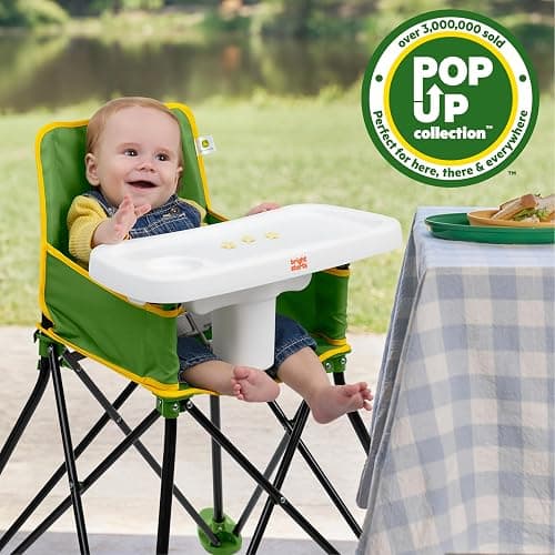 Bright Starts John Deere Pop 'N Dine Portable High Chair, Indoor/Outdoor, Dishwasher Safe Tray, Easy to Fold, Unisex, Green, 6 Months + thumbnail 6