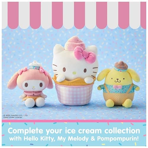 GUND Sanrio Hello Kitty and Friends My Melody Ice Cream Plush, Stuffed Animal for Ages 1 and Up, Pink/White, 6” thumbnail 7