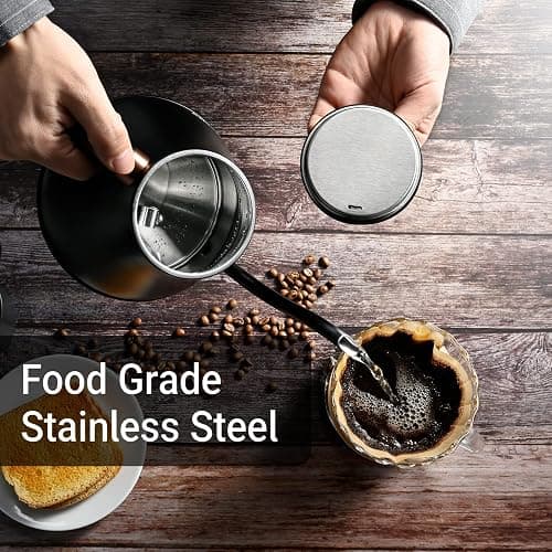 Mecity Electric Kettle Gooseneck Water Kettle Stainless Steel Tea Kettle Water Boiler Fast Heating, Auto Shut Off, 27 fl oz, 1000W, Matte Black thumbnail 3