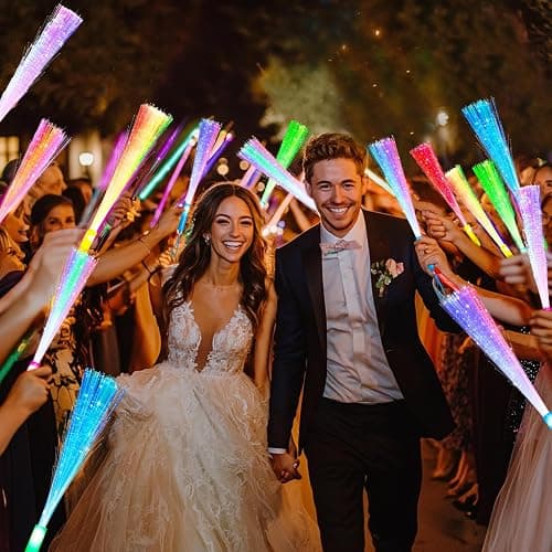 TURNMEON 30 Pcs Colorful Glow Fiber Wands,Toys Glow Sticks Bulk Party Pack for Adults,Glow in the Dark Party Supplies for Patriotic,football ,Wedding, Birthday,Classroom,Concert,Pool carnival thumbnail 2