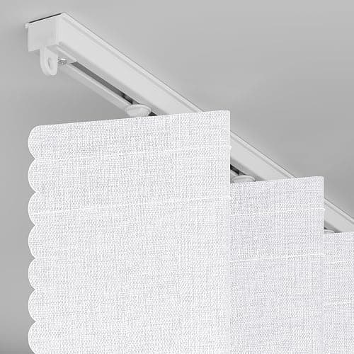 AJAZZ 100% Blackout Magnetic Door Curtain Patio Door Curtain Invisible Folding Door for Bedroom Living Room Accordion Doorway Curtains Sets Included Tracks (1Panel, 43W x 79 L, White) thumbnail 3