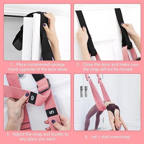 Leg Stretcher Strap, Stretching Equipment with Door Anchor Flexibility Trainer Backbend Assist for Dance Aerial Yoga Ballet Leg Stretching Exercise thumbnail 6