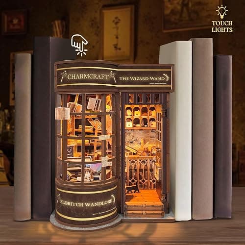 Book Nook DIY Miniature House Kit - Booknook Kit for Adults, Bookshelf Decor 3D Wooden Puzzle, Birthday Gifts for Book Lovers Women Friends - Magic Wand Shop thumbnail 2
