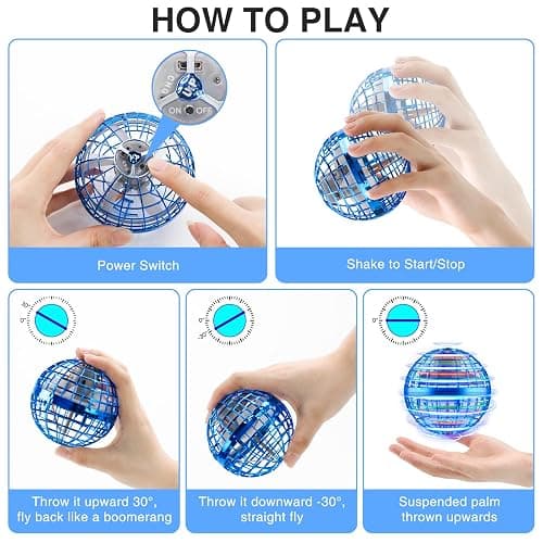Airabc Fliegender Ball,Magic Flying Orb Ball,Hand Controlled Hover Ball Schwebender Ball mit LED Licht Flying Spinner Mini Drohne Für Kinder Geschenke Für Jungen Mädchen Indoor Outdoor thumbnail 3