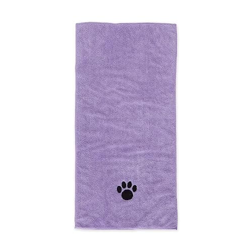 Bone Dry Pet Grooming, Embroidered Microfiber Towel Drying Collection, 15x30, Lavender thumbnail 2