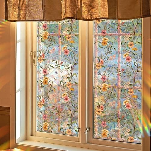 WBQMUNY Stained Glass Window Film,Window Privacy Films,Rainbow Glass Decals Stickers for Home Anti UV17.7" x 43.3" thumbnail 7