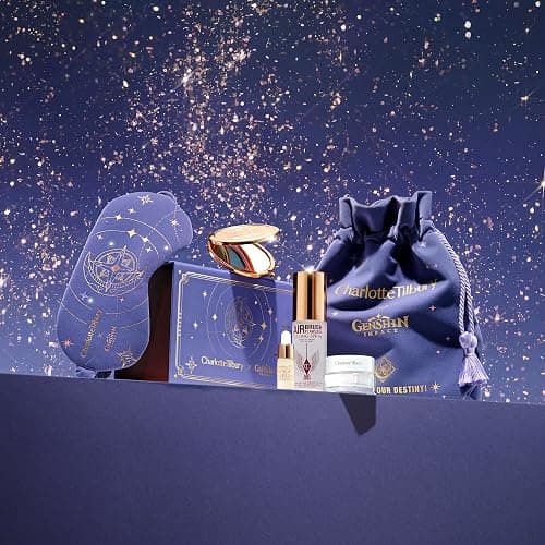 Charlotte Tilbury x Genshin Impact Starfell Treasure - Travel Size Skincare Kit - Magic Water Cream, Crystal Elixir, Setting Spray, Compact Mirror & Genshin Accessories - Pouch Included (6 Count) thumbnail 3