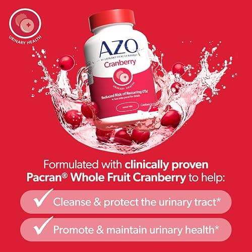 AZO Cranberry Supplement, Made with Concentrated Whole Fruit Cranberry Powder to Help Cleanse and Protect the Urinary Tract*, Sugar Free Cranberry Pills, Non-GMO, 100 Softgels thumbnail 3