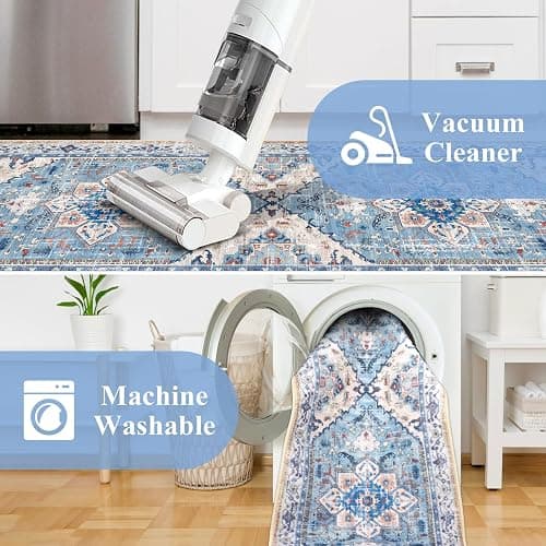 Yamaziot Boho Washable Kitchen Rugs Sets of 3, Non Slip Kitchen Mats for Floor with Rubber Backing, Waterproof & Stain Resistant Thick Carpet Runner Throw Rug for Kitchen, Laundry Room, Hallway thumbnail 4