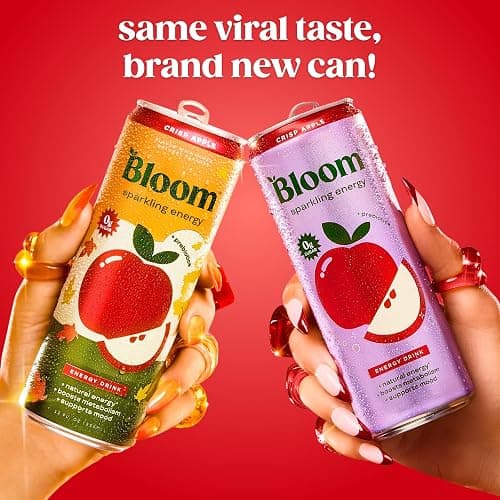 Bloom Nutrition Sparkling Energy Drink - Natural Caffeine, Zero Sugar, 180mg Caffeine - Antioxidant-Rich with Green Coffee Bean, Green Tea Extract, Prebiotics - Crisp Apple - 12oz 12 Pack thumbnail 7