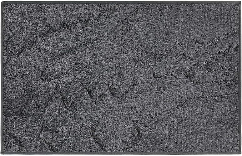 Lacoste Heritage Bath Rug – Ultra Soft Quick-Dry Microfiber and Tufted, Super Absorbent with Non-Slip Backing, Signature Crocodile Embossed Design and Stylish Bathroom Mat 20"x32" – Meteorite - Image 1