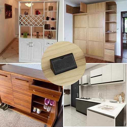 50 PCS 90 Degree Plastic Corner Braces,Plastic Corner Angle Shelf Brackets for Furniture (Black) thumbnail 6