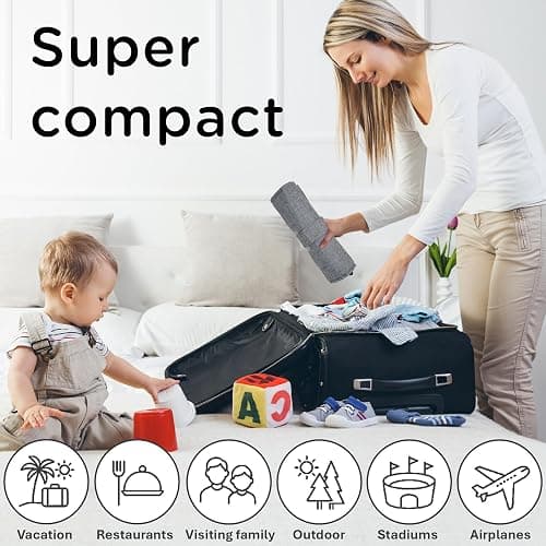 liuliuby Compact Travel High Chair | Portable High Chair for Baby | Baby Travel Essential Harness Seat | Must Haves for Vacations, Restaurants, Family Visits with Babies | Portable Highchair Seat thumbnail 6