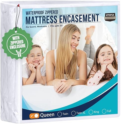 Utopia Bedding Mattress Protector Zippered Queen Size, 100% Waterproof Bed Bug and Dust Mite Proof Mattress Encasement, Absorbent 6 Sided Mattress Cover - Image 1