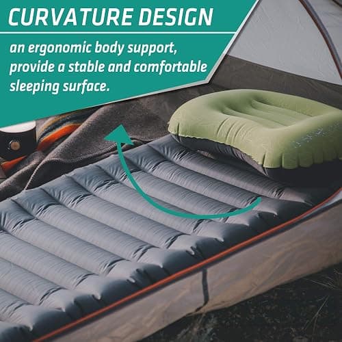 TREKOLOGY UL80 Ultralight Sleeping Pad – Inflatable Camping Sleeping Pad - 40D Nylon Compact Hiking Mat – Lightweight Air Mattress for Backpacking & Tent Camping thumbnail 4