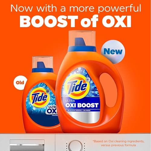 Tide Ultra Oxi Boost Liquid Laundry Detergent, 92 fl oz, 65 Loads, Advanced Stain Remover, Laundry Detergent Liquid with Extra Oxi Power thumbnail 2
