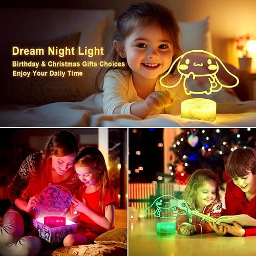 KIEAL 16 Colors Cartoon Night Light, Anime Charater Change Decor Lamp with Remote, Dim, Timer,Fans Kids Gifts for Christmas Birthday Boys Girls thumbnail 6