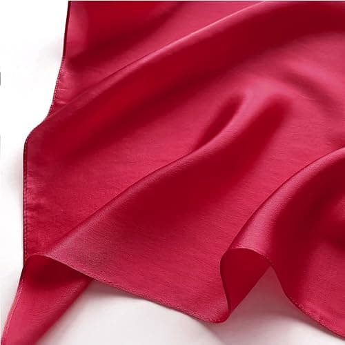 MEISEE Solid Color Mulberry Silk Scarf 26" Square Scarf Neck Scarf Hair Head Breathable Lightweight for Women Gift Packed thumbnail 3