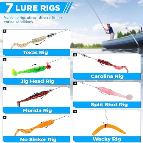 PLUSINNO Fishing Lures, 137Pcs Tackle Box with Tackle Included, Crankbaits, Spoon, Hooks, Weights & Other Accessories, Fishing Bait Lure Gear Kit Gift for Men Bass Freshwater thumbnail 3