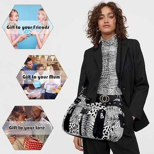 Angel Kiss Large Purses and Handbags for Women Washed Faux Leather Crossbody Hobo Satchel Shoulder Handbag Tote Purse thumbnail 2