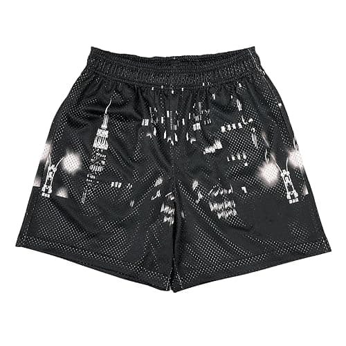 DIOTSR Mens Skyline Graphic Shorts Casual Streetwear Cool Basketball Shorts Running Workout Shorts with Pockets - Image 1