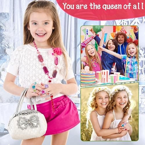 PASEMM 36pcs Little Girl Rhinestone Gem Rings,Adjustable,Random Color Style Diamond Kids Play Rings in Box,Pretend Play and Dress Up Rings for 4-12 Year Old Girl Birthday Gifts, 3 4 5 6 7 8 9 10 11 12 thumbnail 9