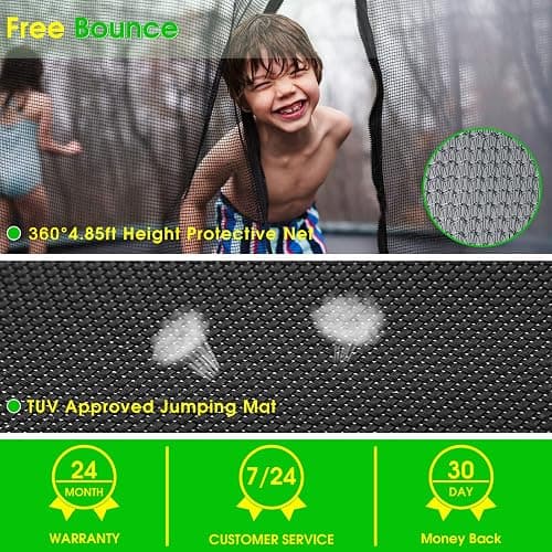 SKYUP Tranpoline 1500LBS 16 15 14 12 10 8 FT Tranpoline for 7-10 Kids and Adults, Heavy-Duty Outdoor Tranpoline with Enclosure Net, Basketball Hoop, Easy to Install & Last Long - ASTM Approved thumbnail 4
