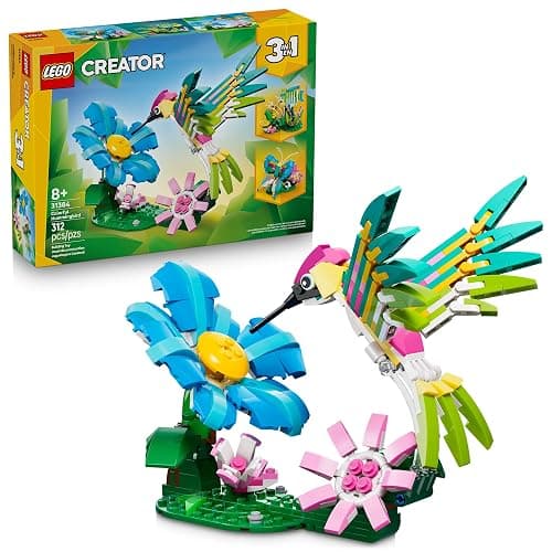 LEGO Creator 3 in1 Wild Animals: Colorful Hummingbird Building Toy for Girls, Boys, & Kids, Ages 8+ - Build a Bird, Butterfly, or Tropical Fish - Gift Idea for Birthdays - 31384 - Image 1