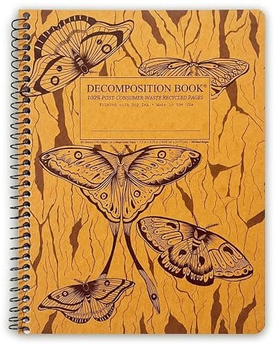 Decomposition Midnight Moths College Ruled Spiral Notebooks – 9.75 x 7.5 Journal with 160 Lined Pages – Notebooks for School Supplies, Home & Office – 100% Recycled Paper – Made in USA - Image 1