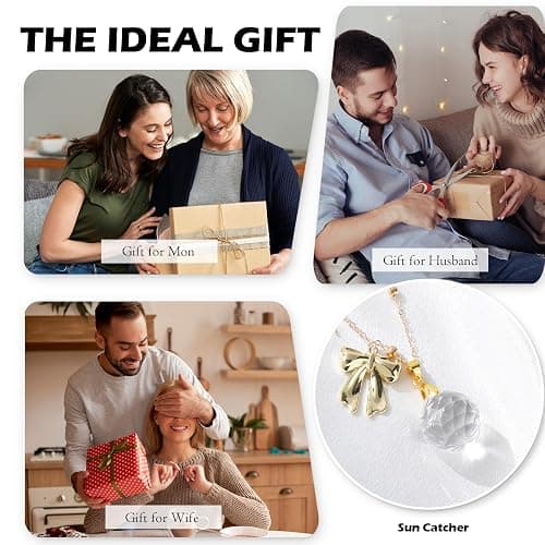 Celavoy Bow Car Mirror Hanging Accessories - Gold Cute Coquettee Bowknot Cars Charm for Rearview Mirrors Crystal Ball Suncatchers Pendant Ornament Auto Interior Decor Birthday Gifts for Women Girls thumbnail 8