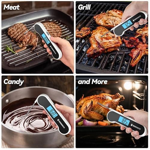 0.5 Sec Instant Read Meat Thermometer Digital with ±0.5℉ Precision, Food Thermometer for Cooking Kitchen Gadgets, Oven Grill Candy BBQ Essentials Accessories, Gifts for Him Dad Men Birthday, White thumbnail 8