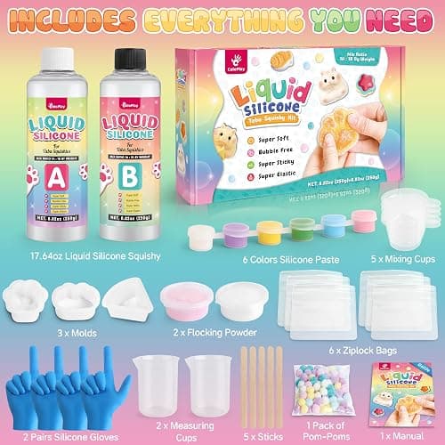 Taba Squishy Making Kit for Kids - Squishy Toys - Craft Gifts for Girls | 18OZ Rubber with Guided for Beginners-Squishy Kit with Mold - Arts and Crafts for 8-12 - Toys for Girls Birthday Gift thumbnail 2